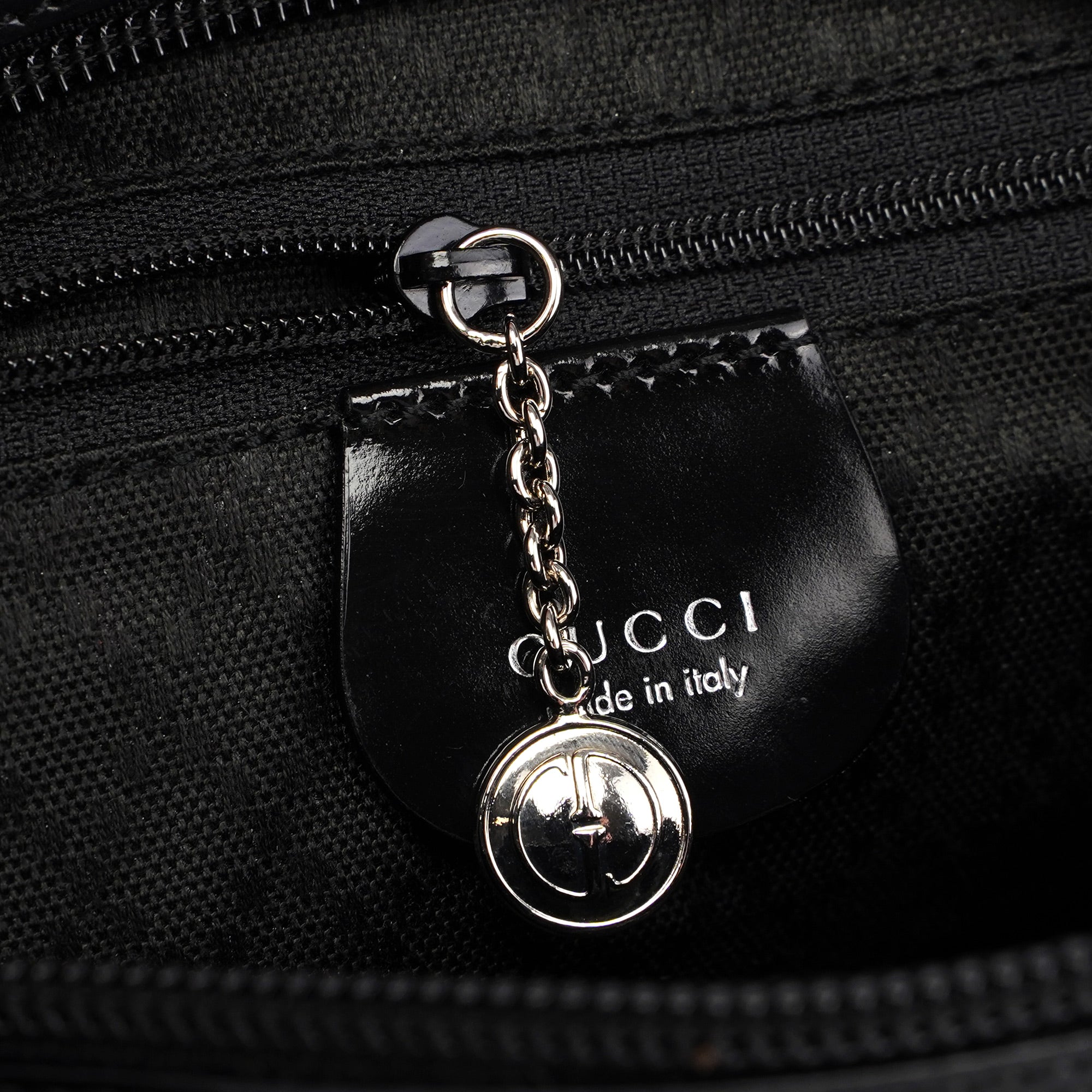 Black Canvas Bamboo Shoulder Bag