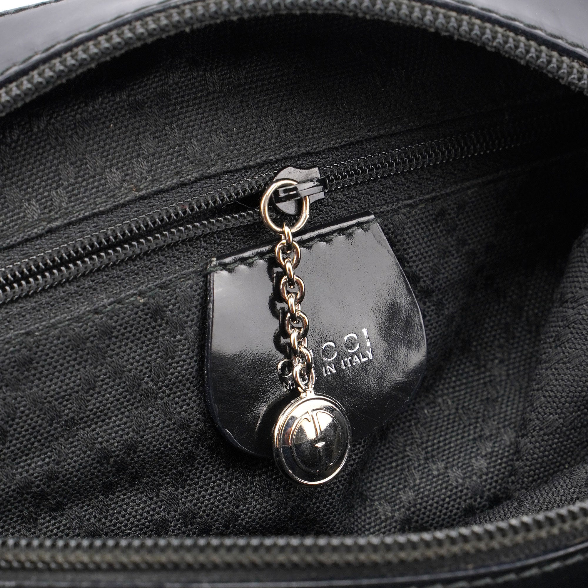 Black Canvas Bamboo Shoulder Bag
