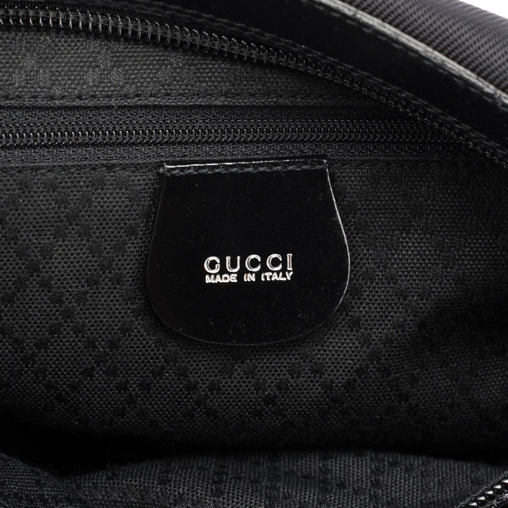 Black Canvas Bamboo Shoulder Bag