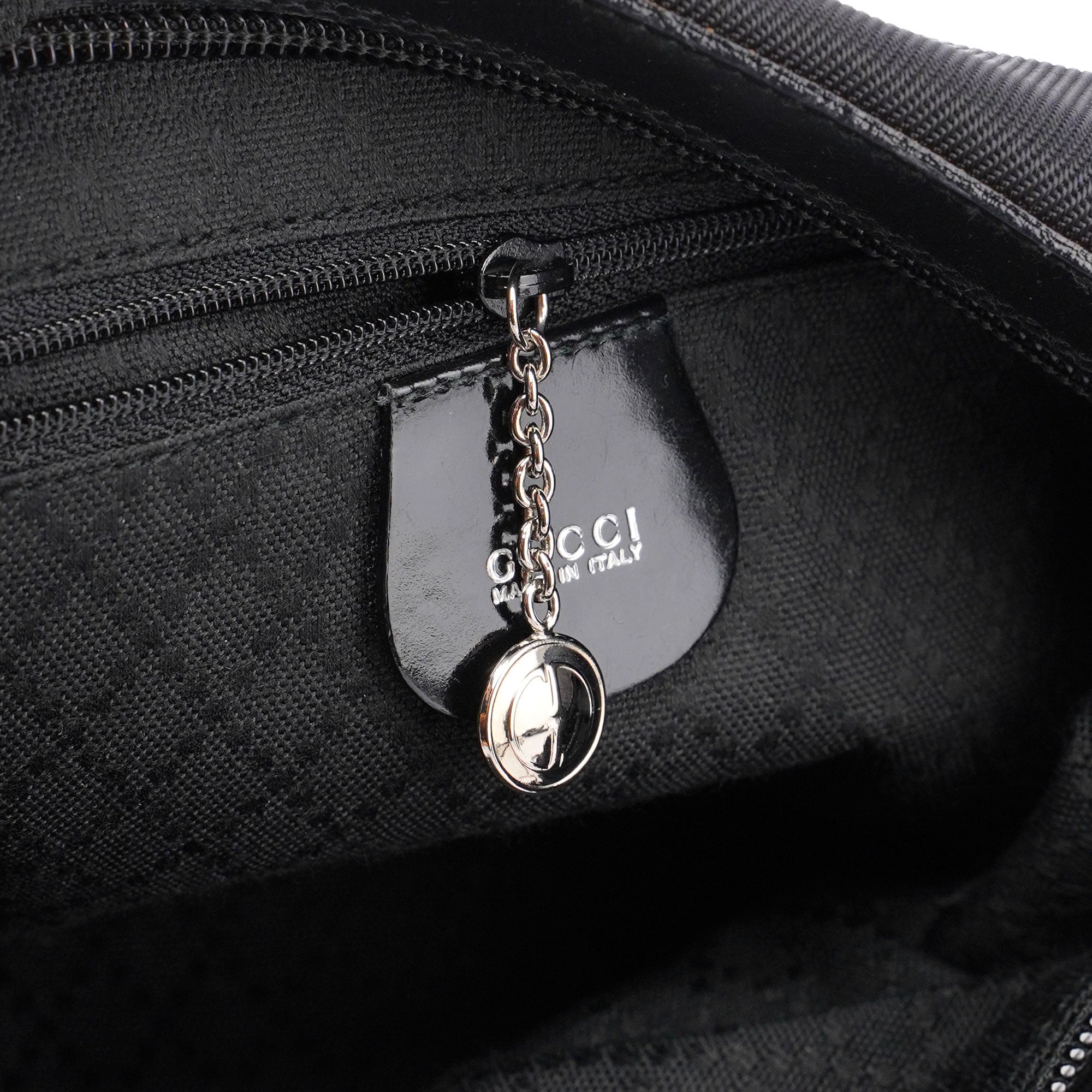 Black Canvas Bamboo Shoulder Bag