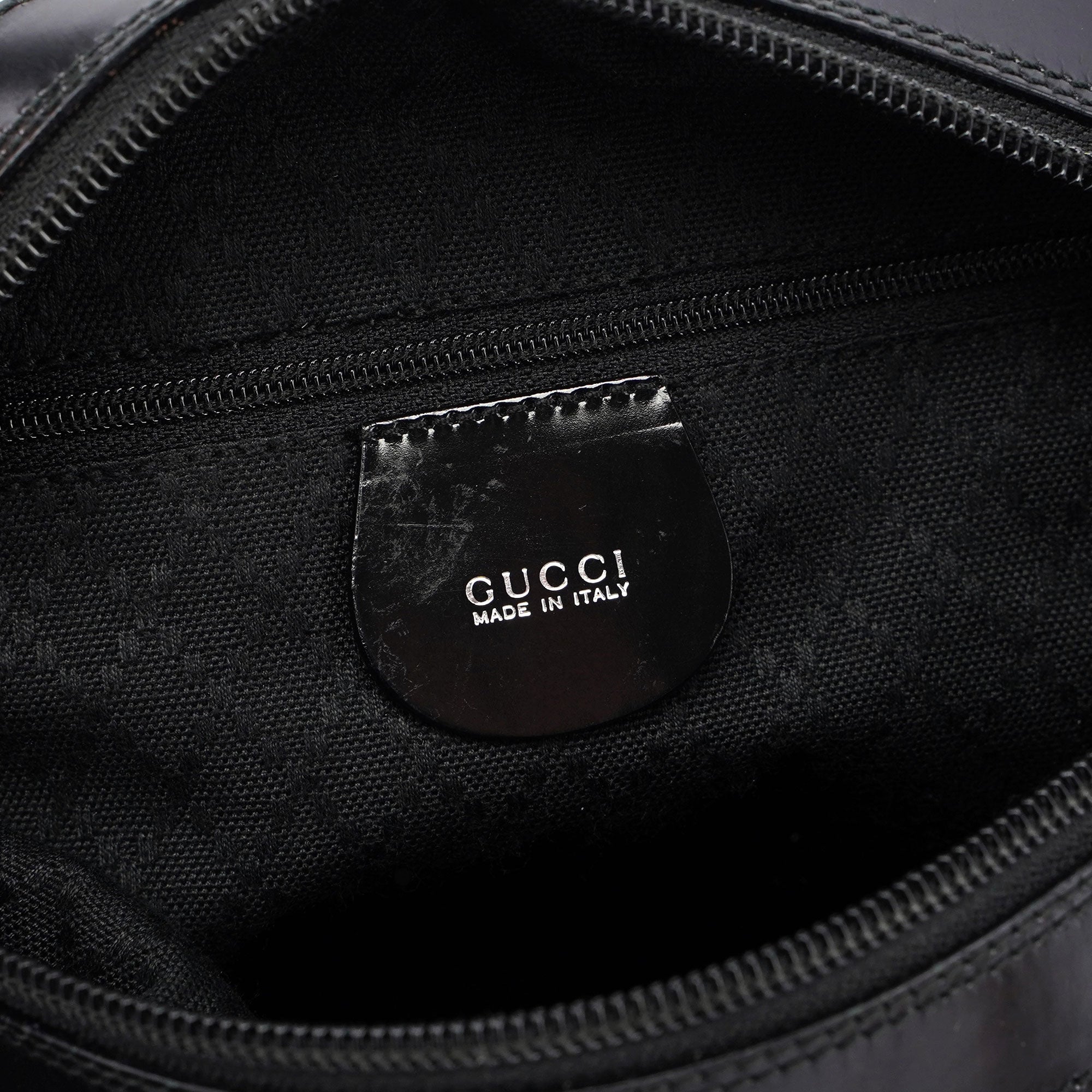 Black Canvas Bamboo Shoulder Bag