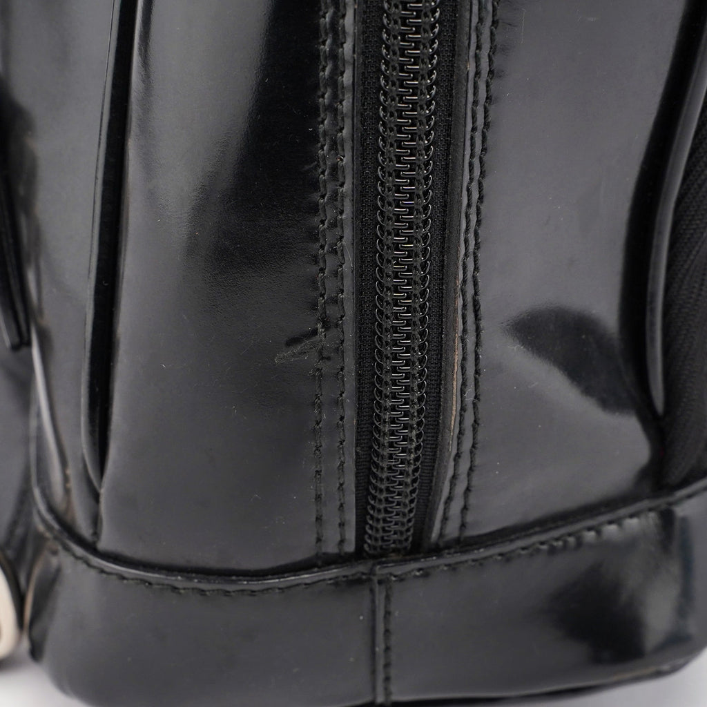 Black Canvas Bamboo Shoulder Bag