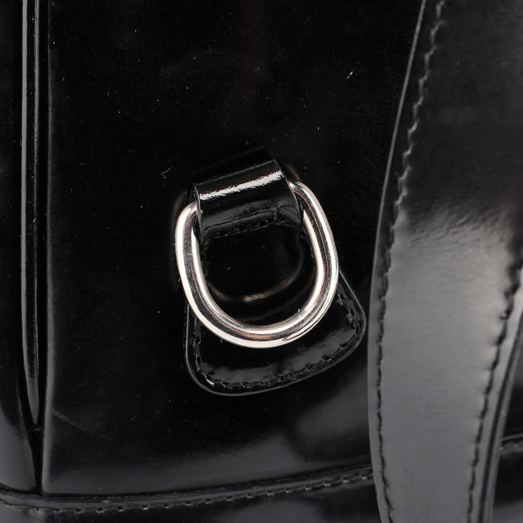 Black Canvas Bamboo Shoulder Bag