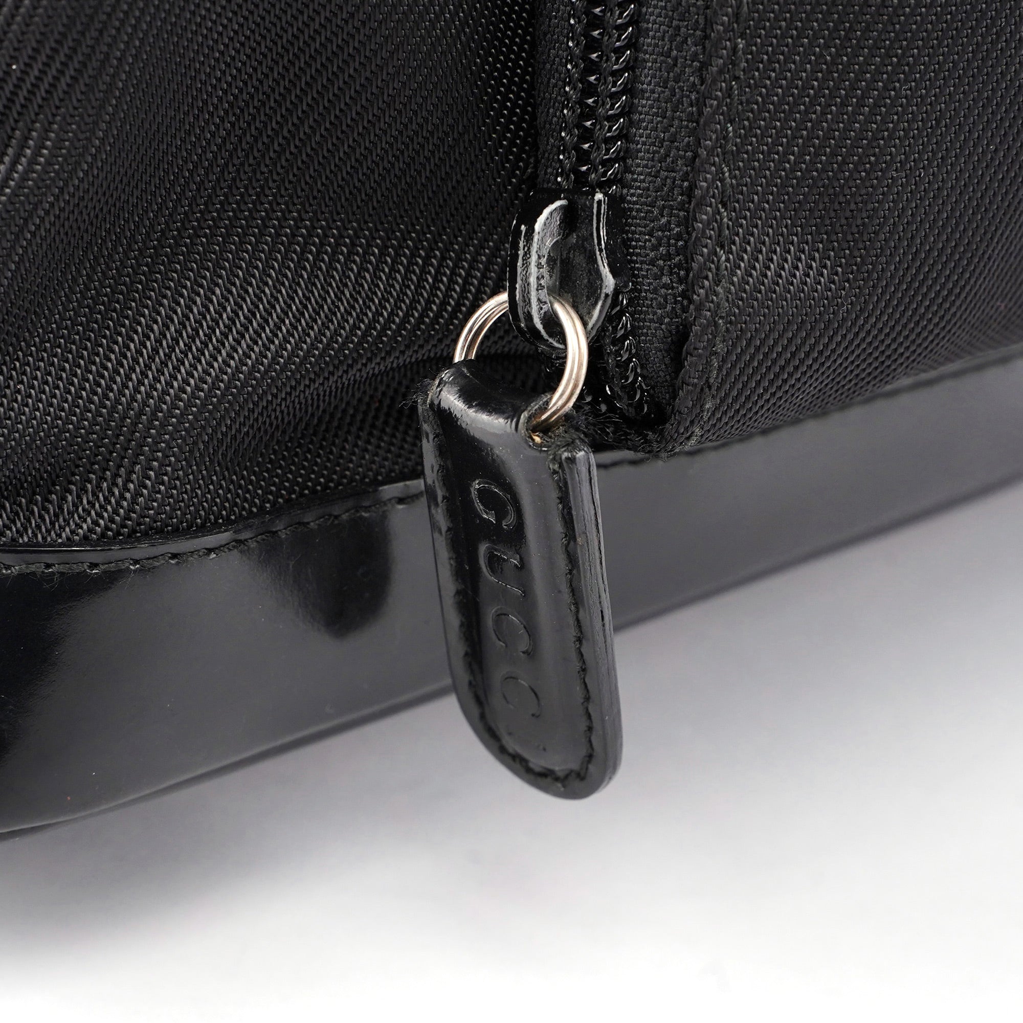 Black Canvas Bamboo Shoulder Bag
