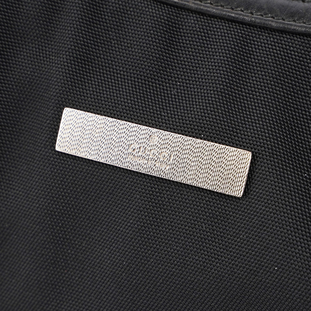Black Canvas Chain Shoulder Bag