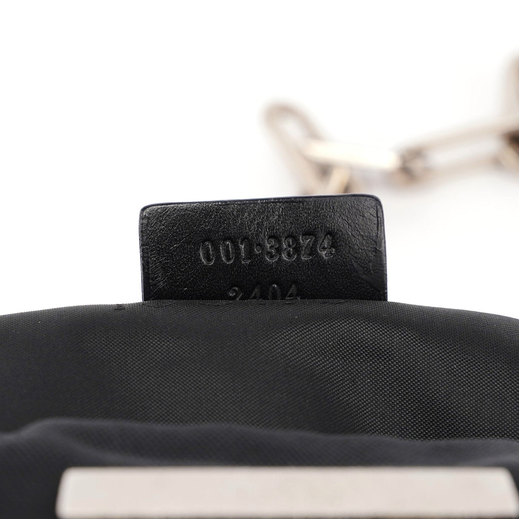 Black Canvas Chain Shoulder Bag