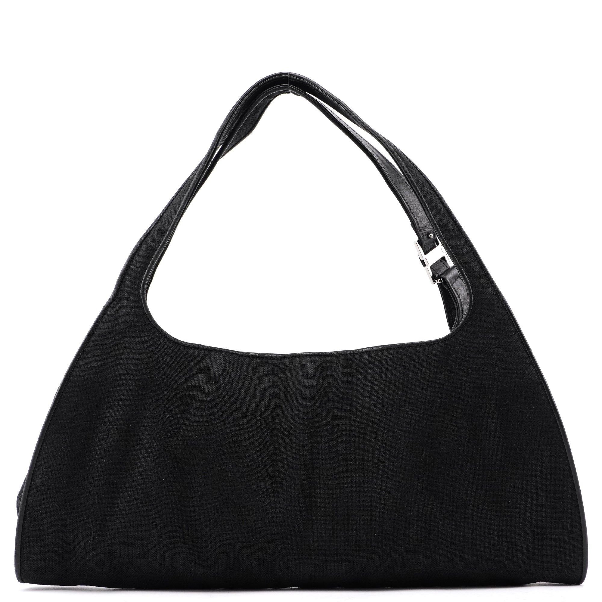 Black Canvas Dual Handle Shoulder Bag