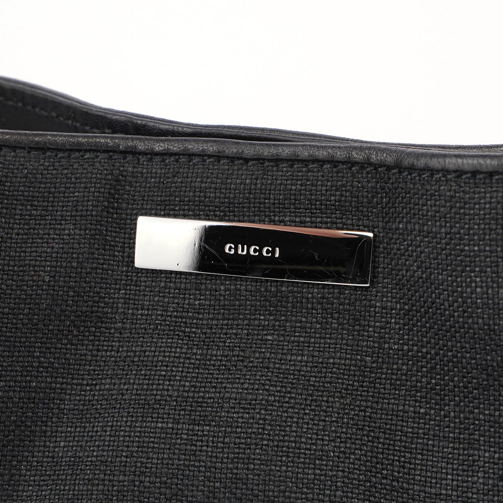 Black Canvas Dual Handle Shoulder Bag
