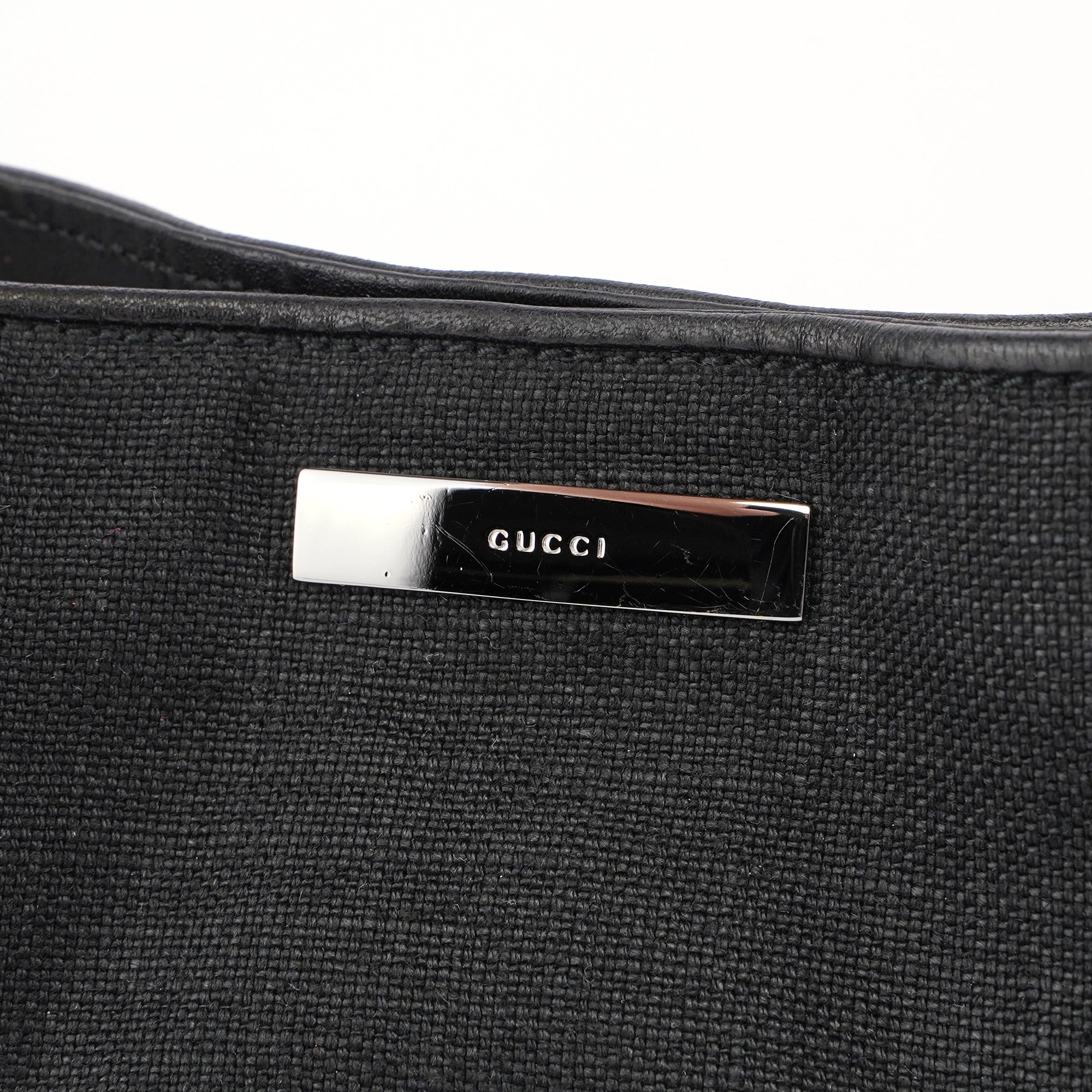 Black Canvas Dual Handle Shoulder Bag