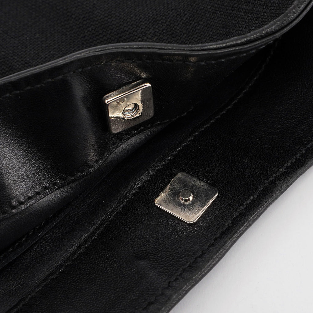 Black Canvas Dual Handle Shoulder Bag