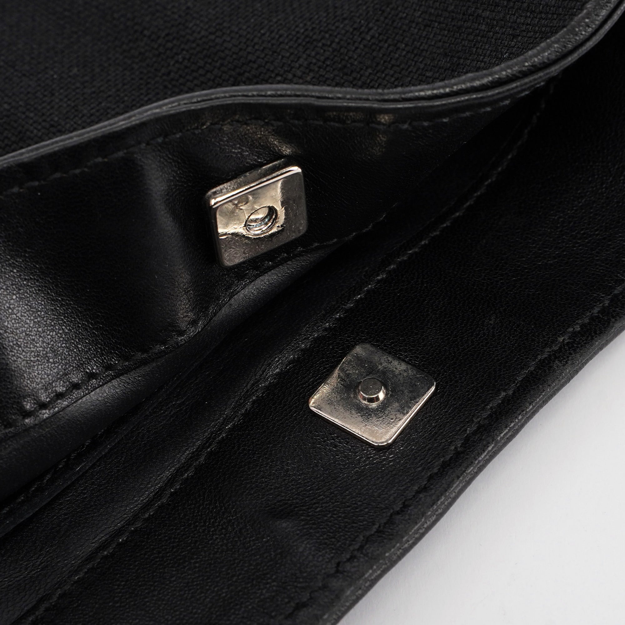 Black Canvas Dual Handle Shoulder Bag