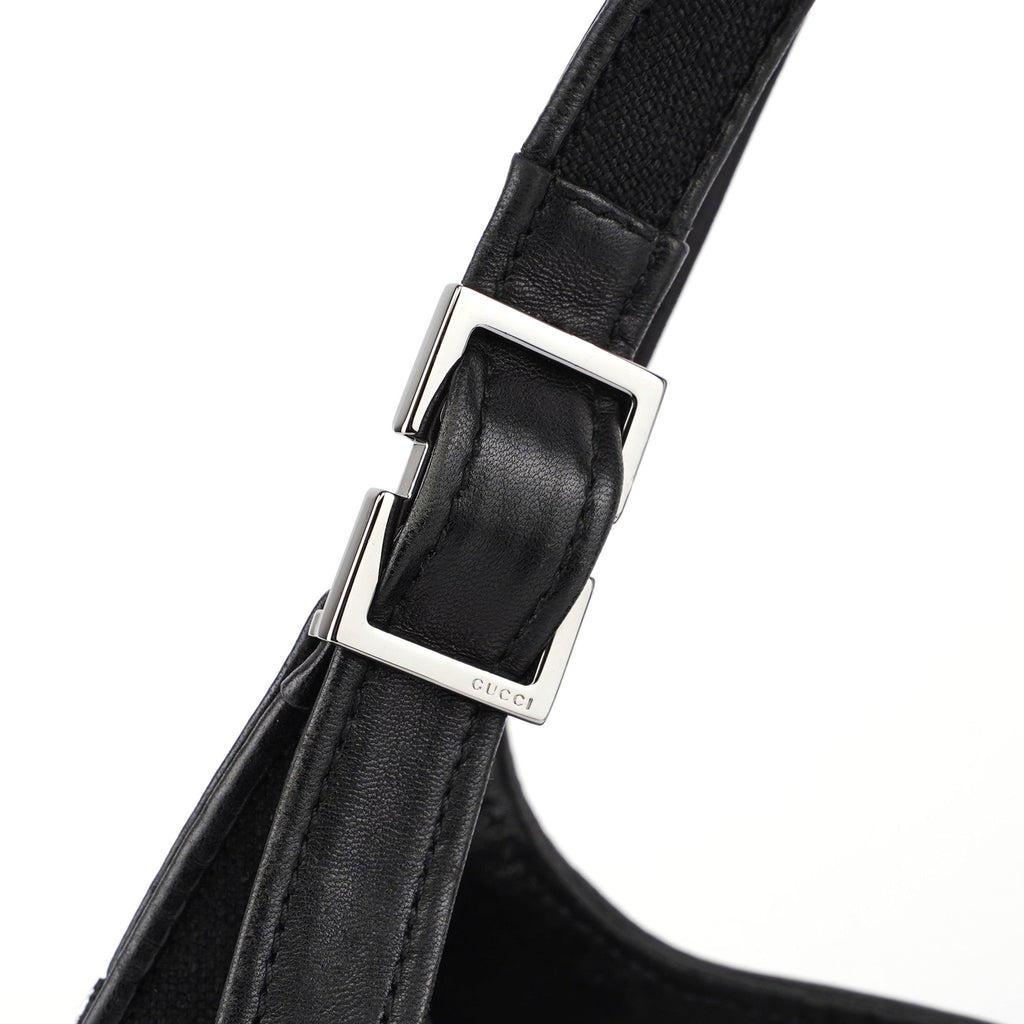 Black Canvas Dual Handle Shoulder Bag