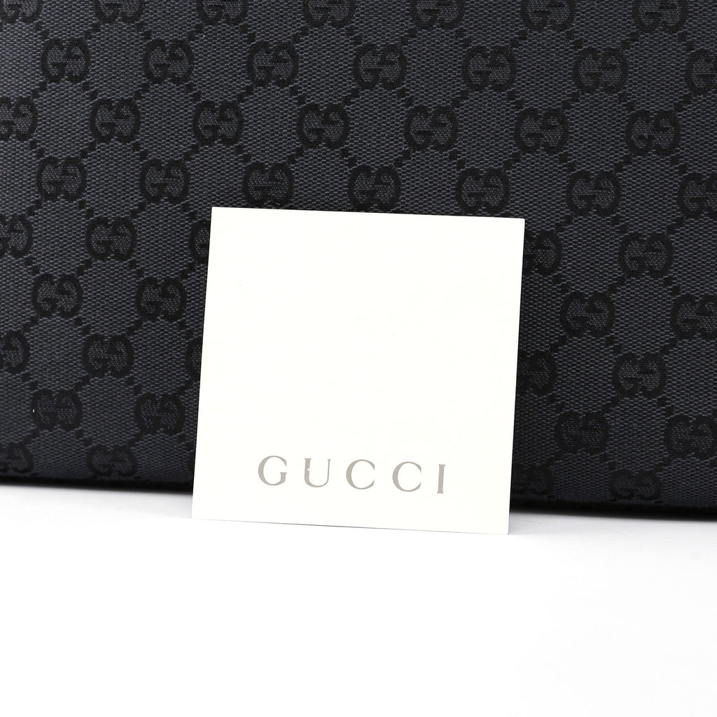 Black Canvas GG Bamboo Tote