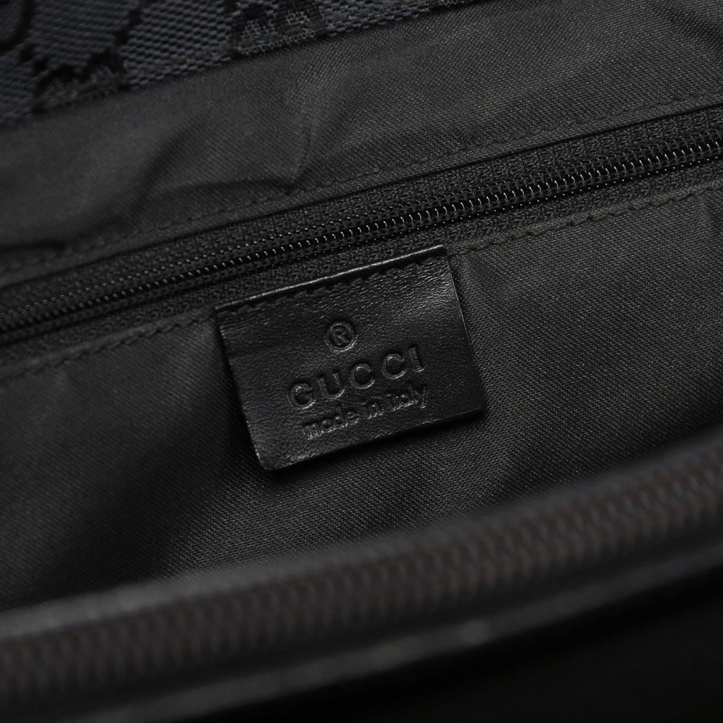 Black Canvas GG Bamboo Tote