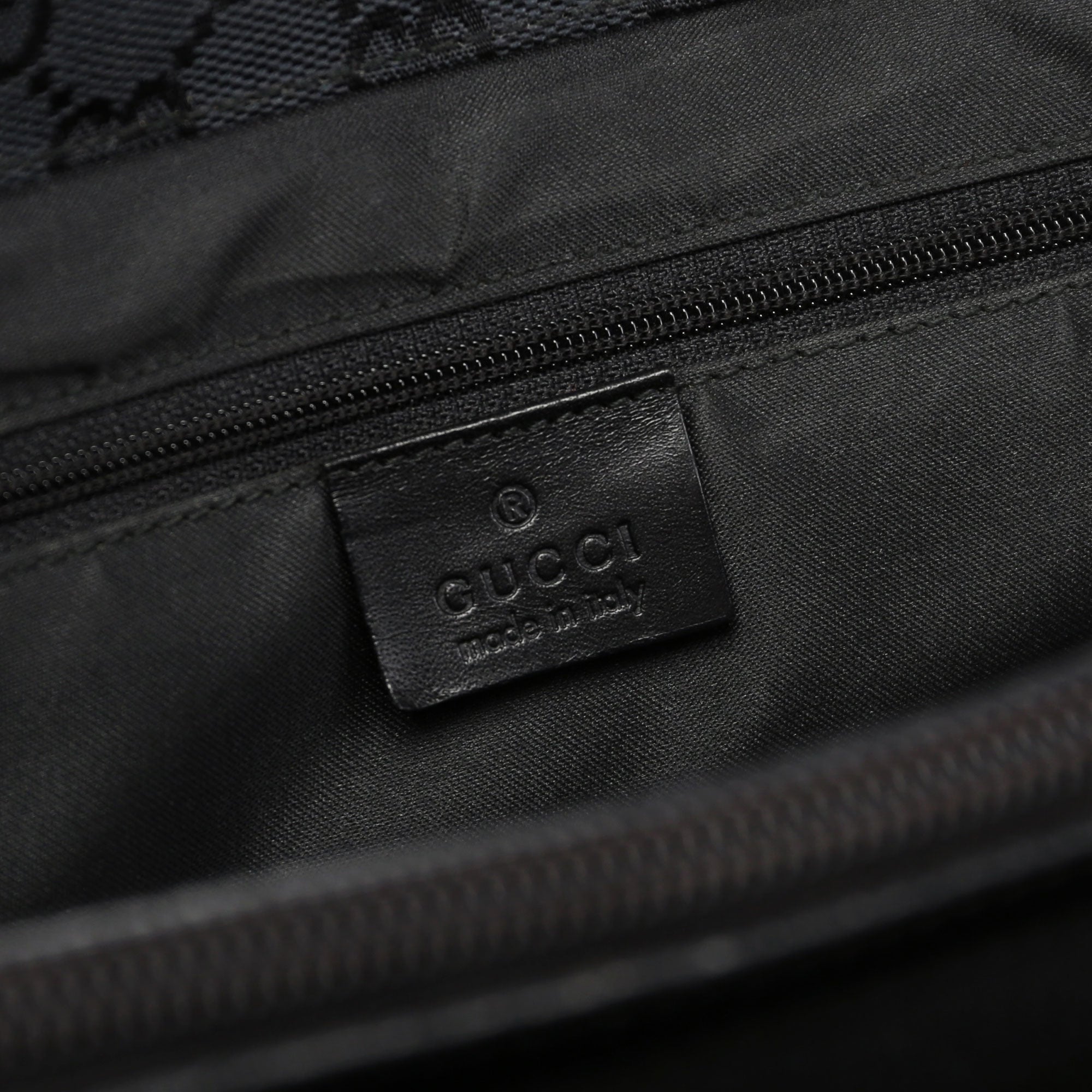 Black Canvas GG Bamboo Tote