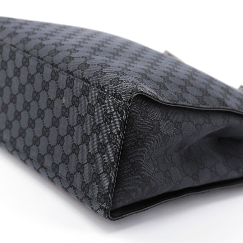 Black Canvas GG Bamboo Tote