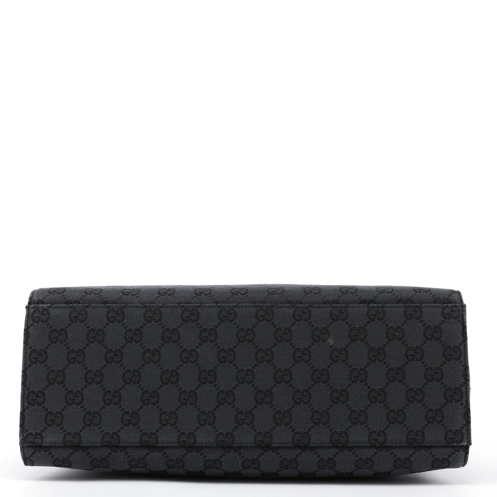 Black Canvas GG Bamboo Tote