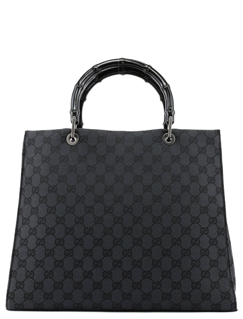 Black Canvas GG Bamboo Tote