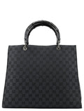 Black Canvas GG Bamboo Tote