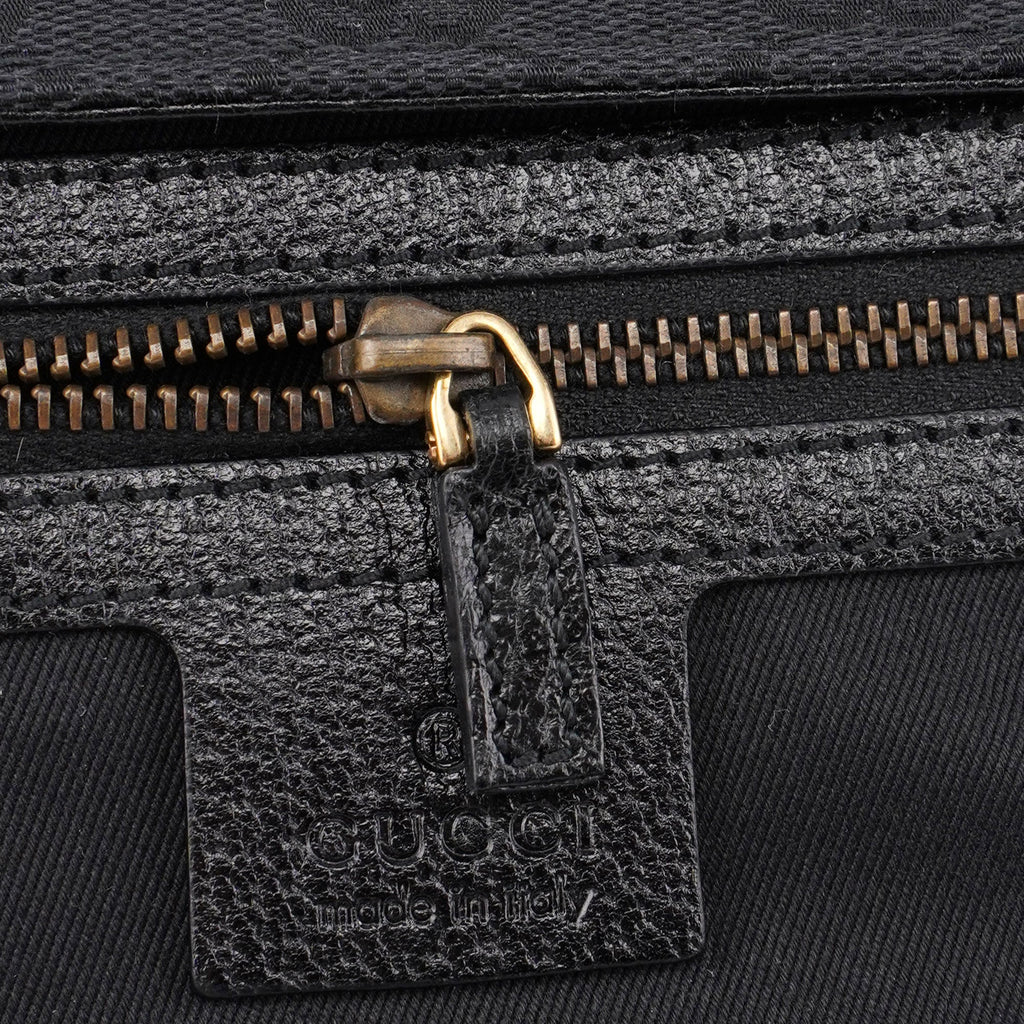 Black Canvas GG Leather Tote