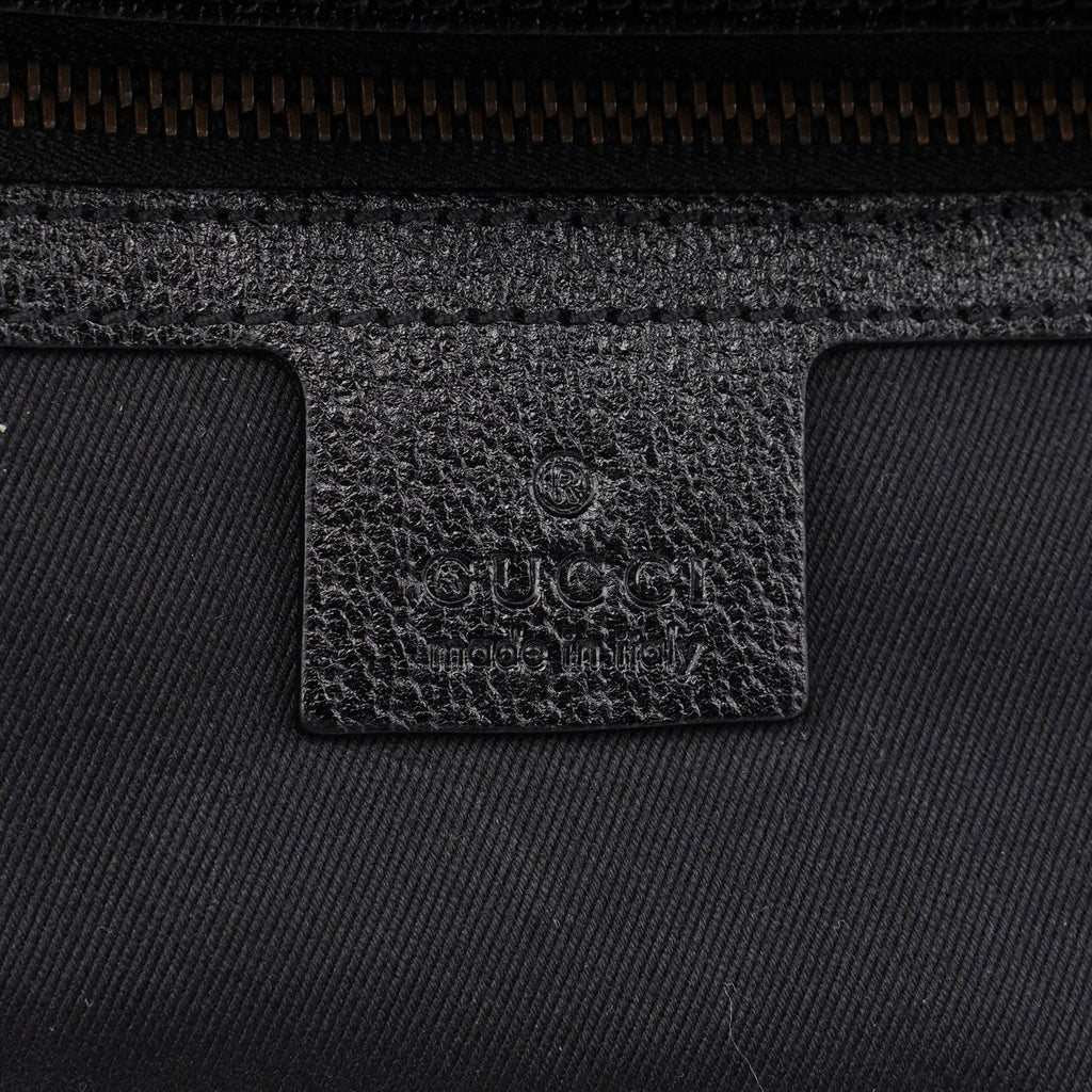 Black Canvas GG Leather Tote