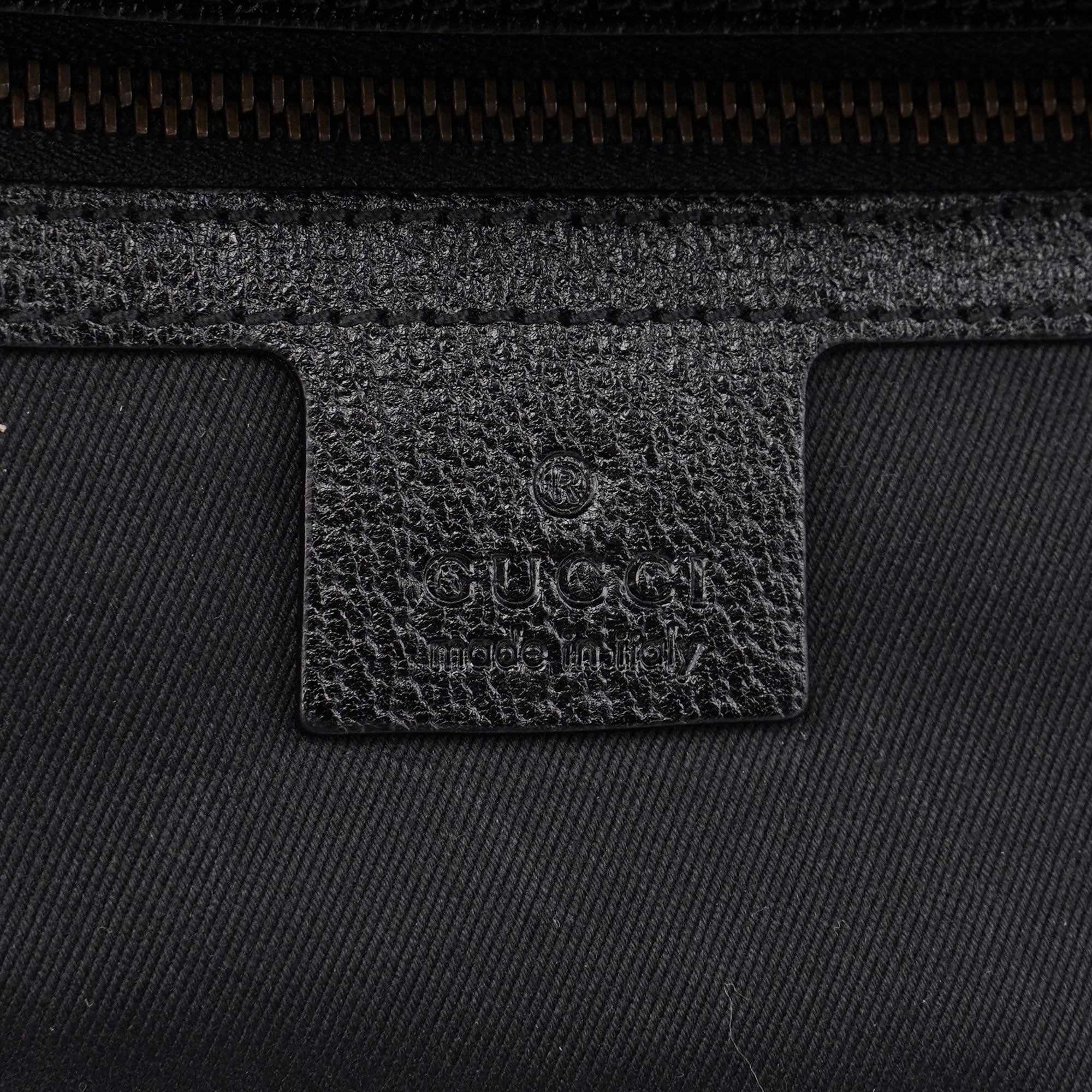 Black Canvas GG Leather Tote
