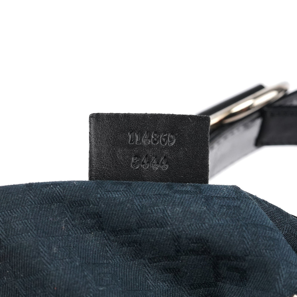 Black Canvas GG Logo Shoulder Bag