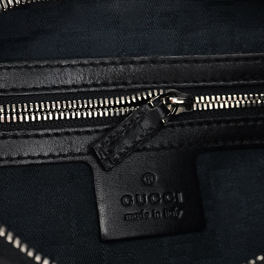 Black Canvas GG Logo Shoulder Bag