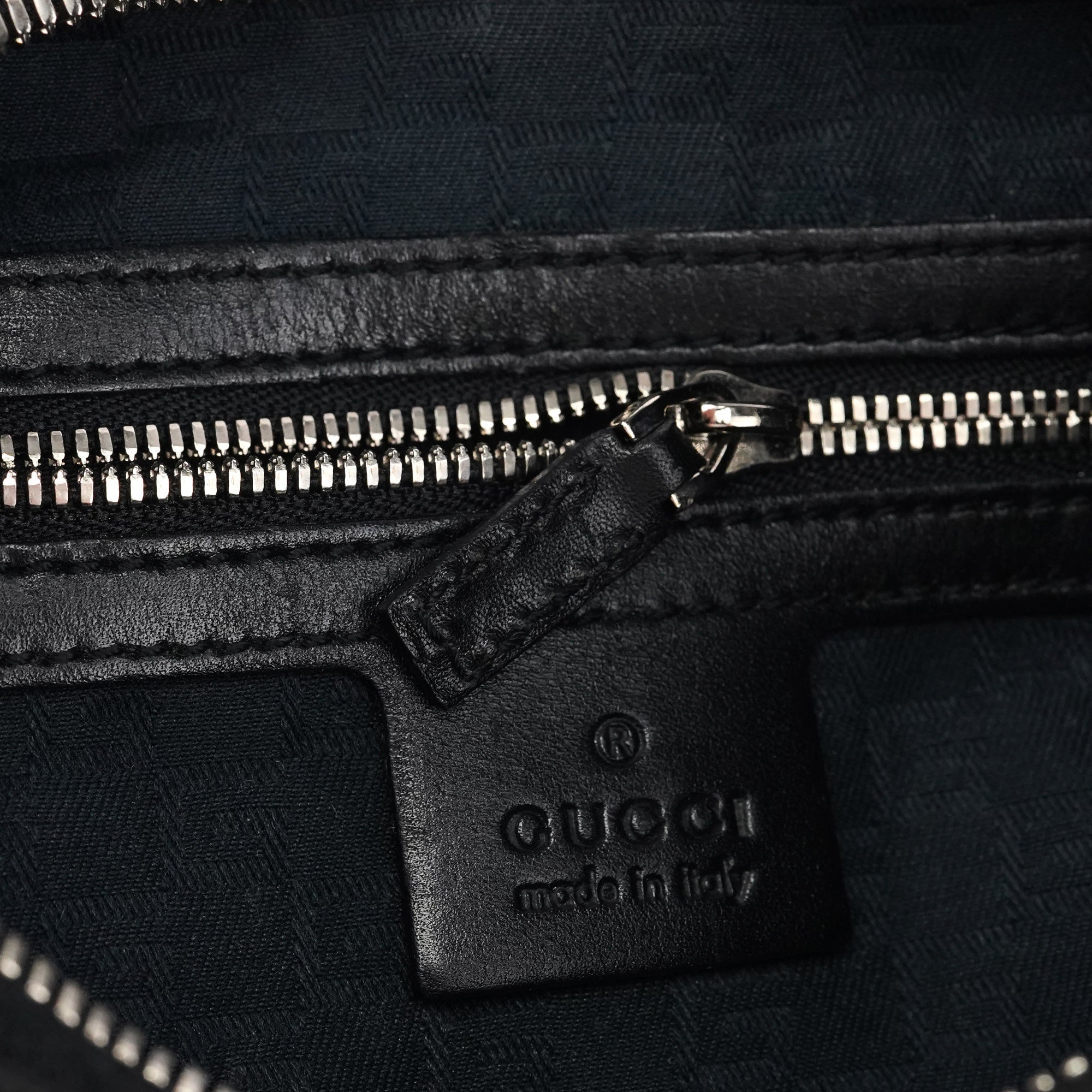 Black Canvas GG Logo Shoulder Bag