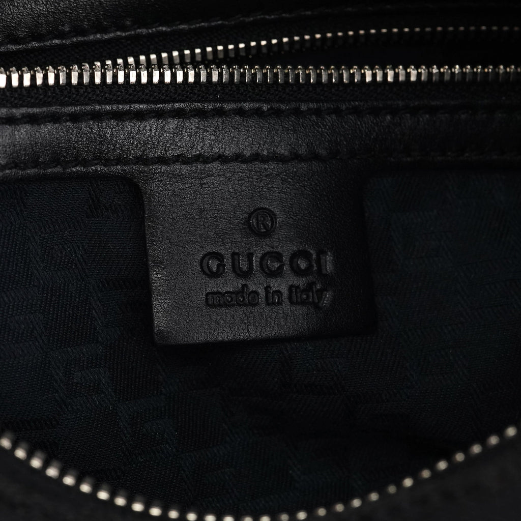 Black Canvas GG Logo Shoulder Bag
