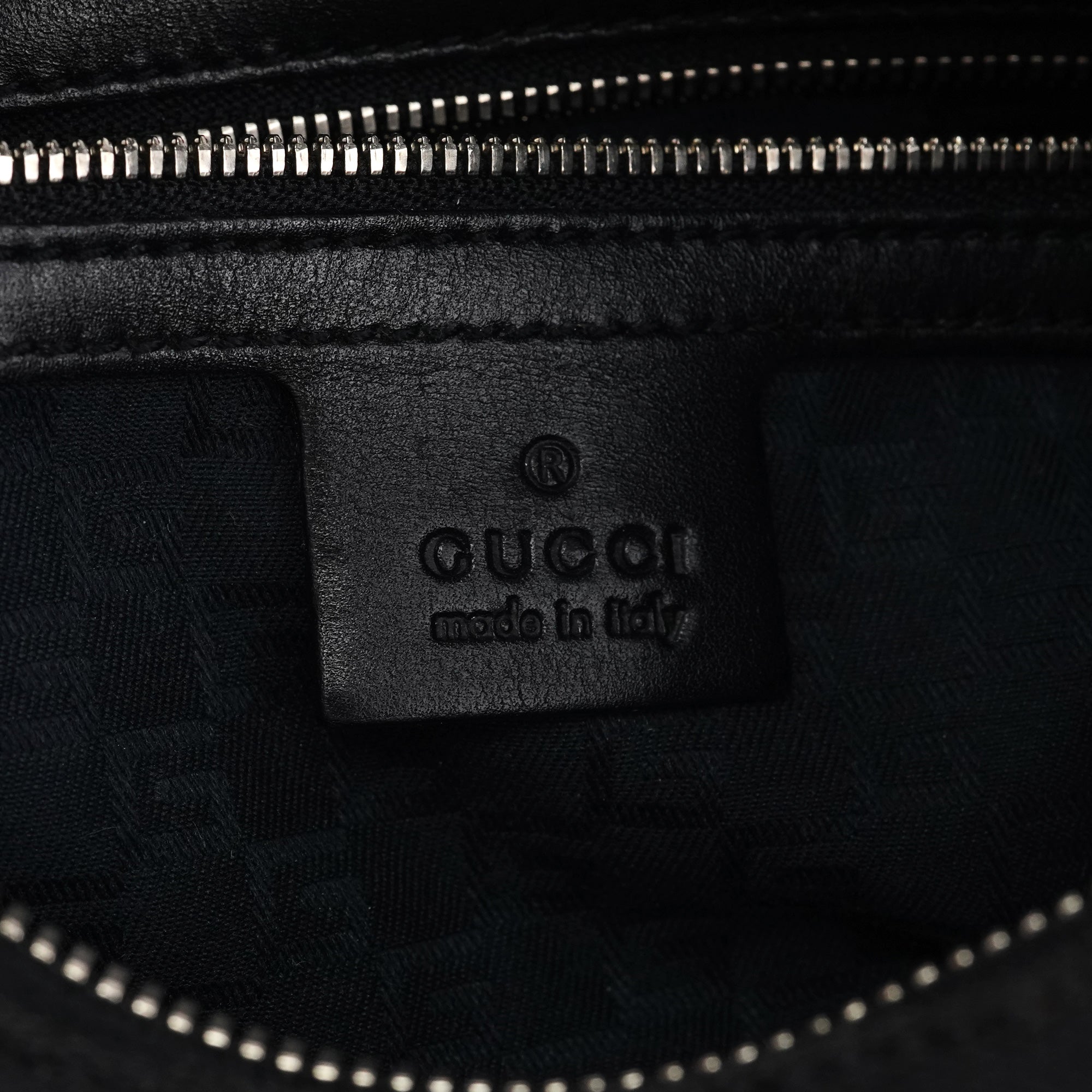 Black Canvas GG Logo Shoulder Bag