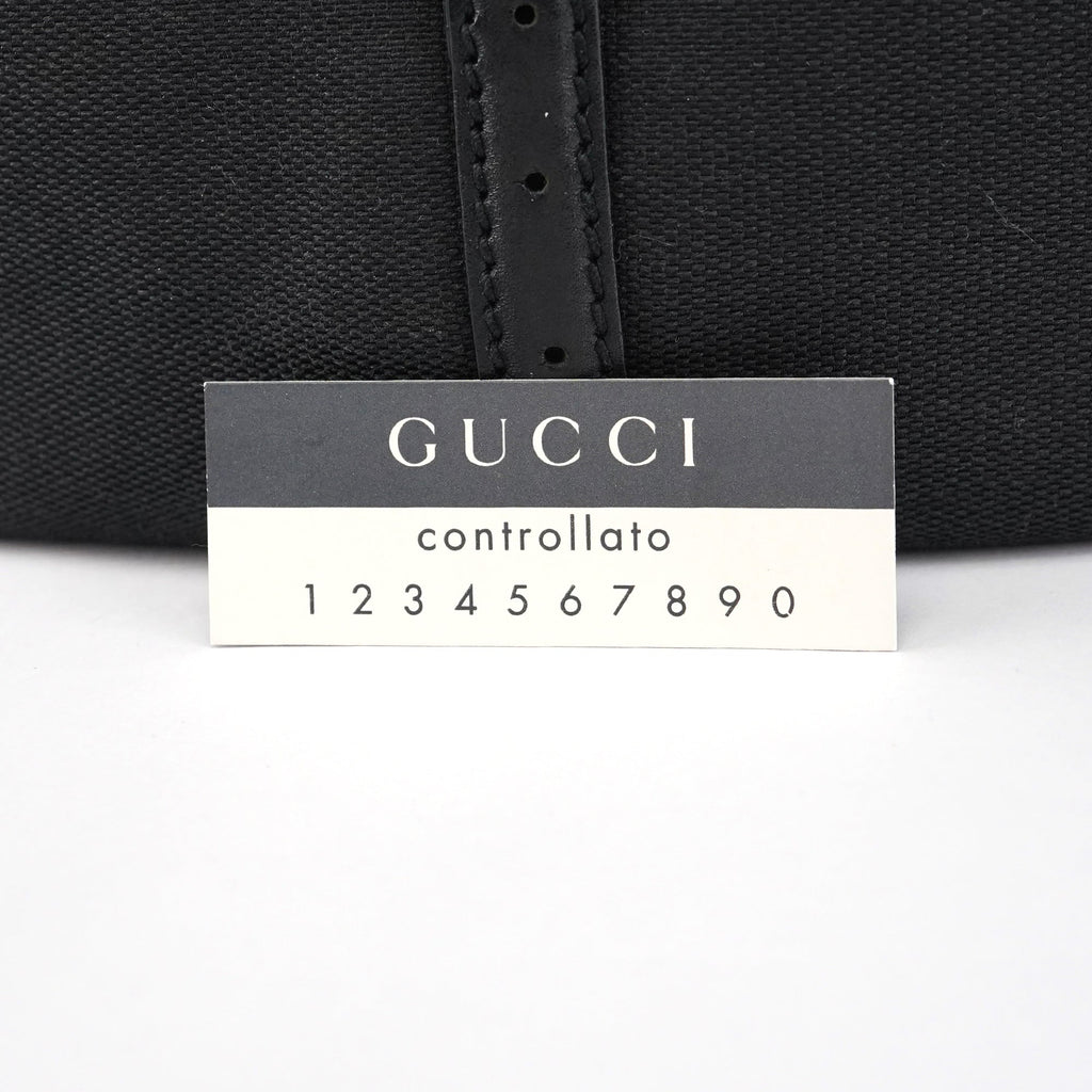 Black Canvas GG Logo Shoulder Bag