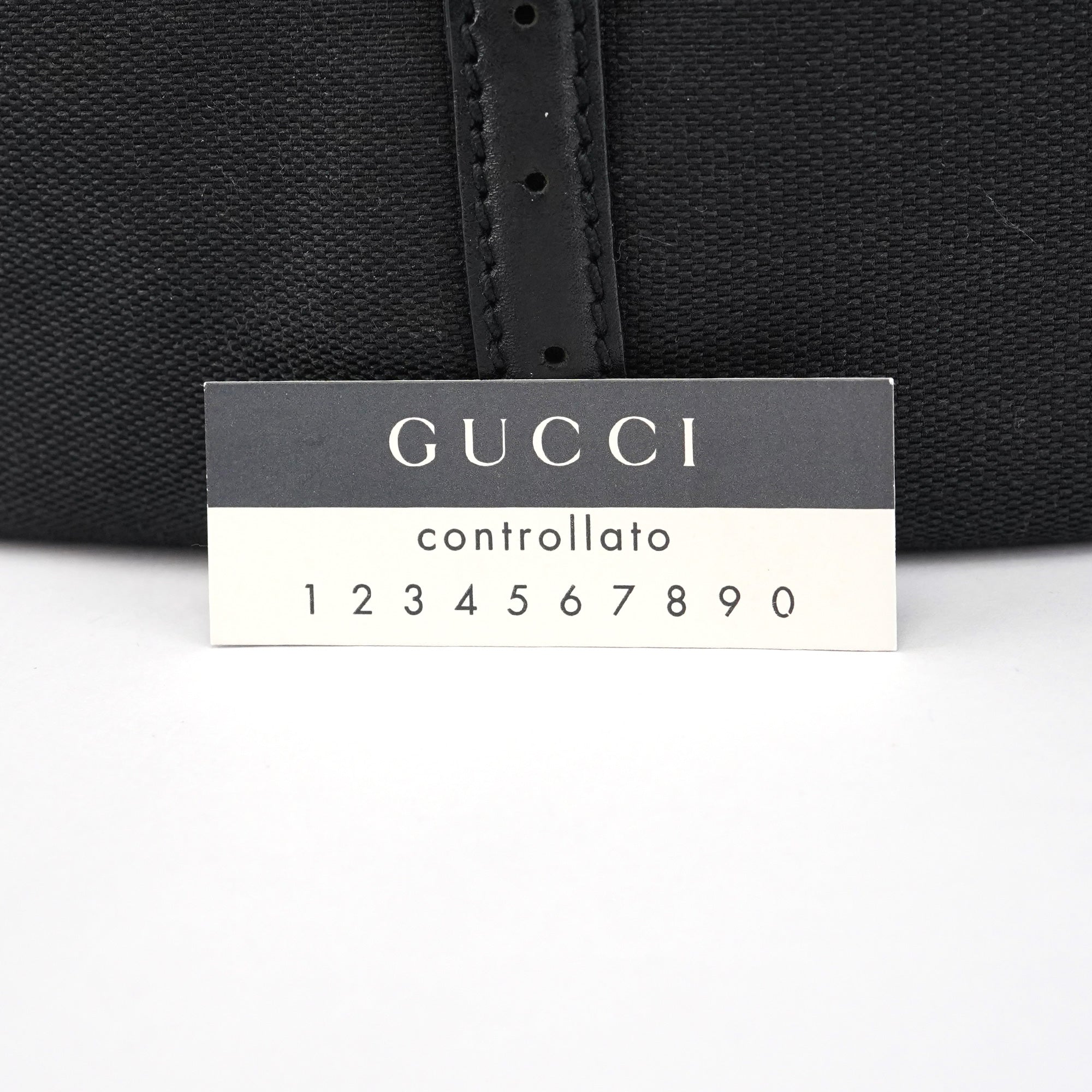 Black Canvas GG Logo Shoulder Bag