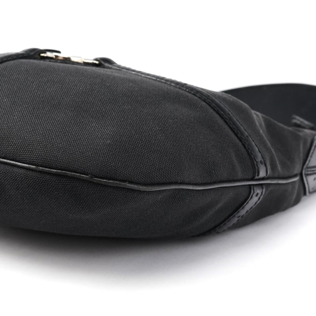 Black Canvas GG Logo Shoulder Bag
