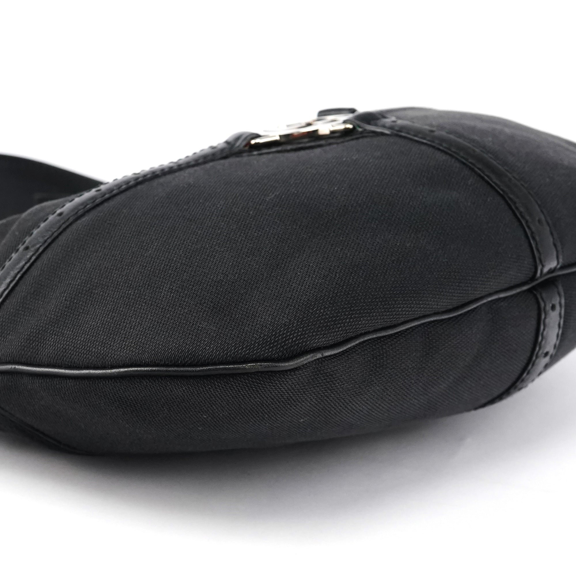 Black Canvas GG Logo Shoulder Bag