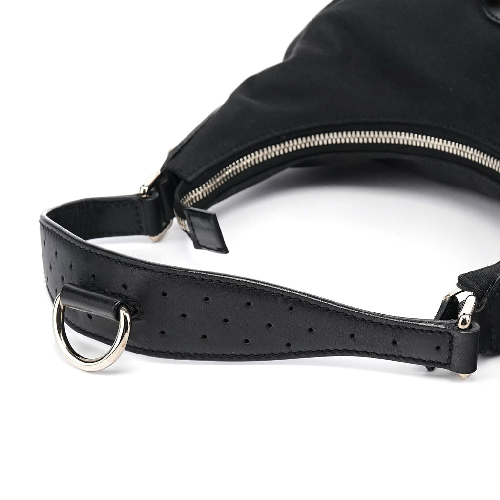 Black Canvas GG Logo Shoulder Bag