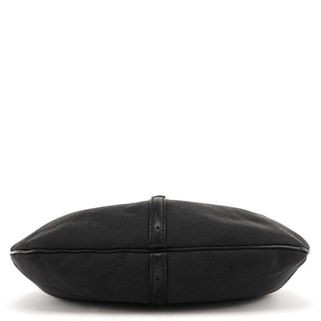 Black Canvas GG Logo Shoulder Bag