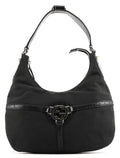 Black Canvas GG Logo Shoulder Bag