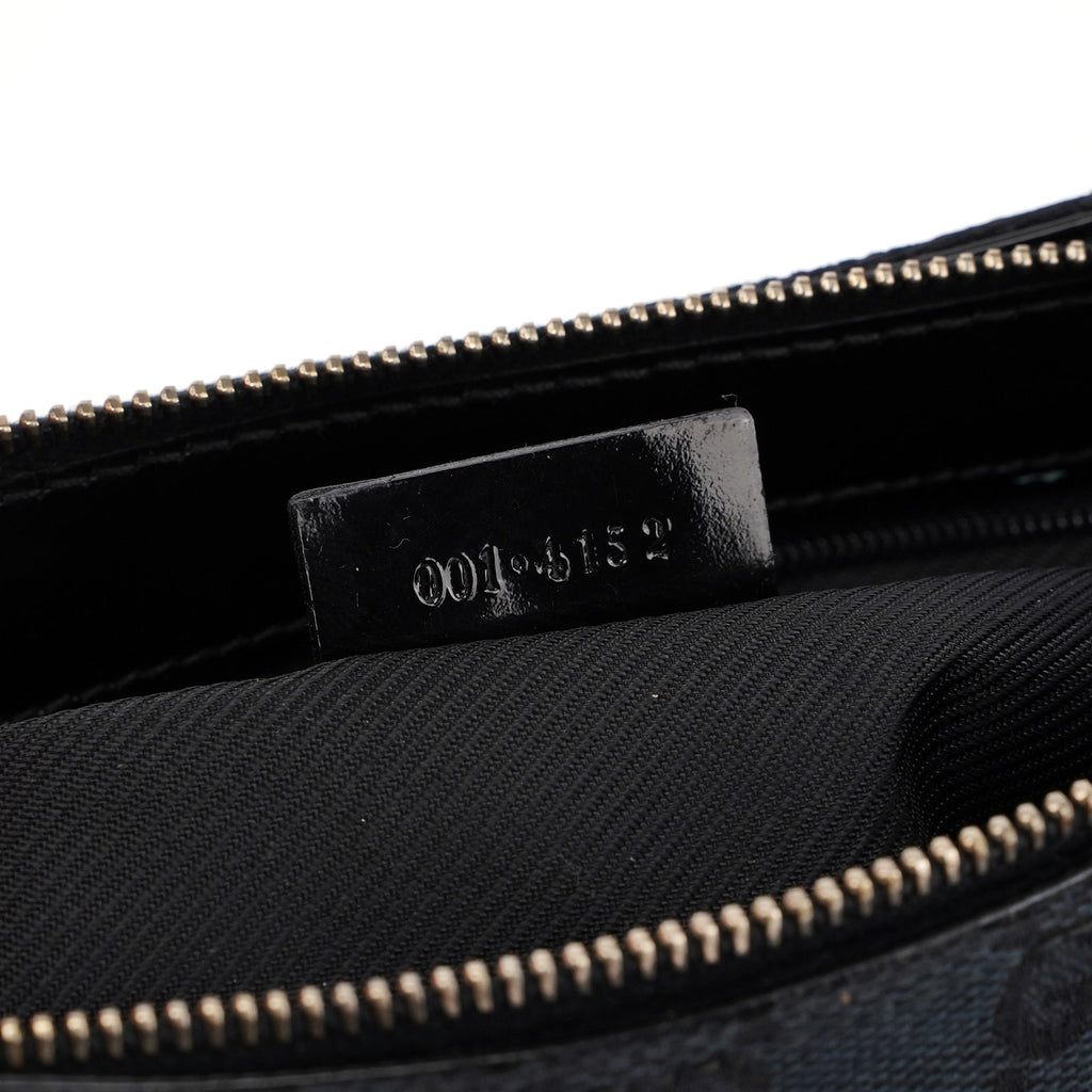 Black Canvas GG Patent Leather Shoulder Bag