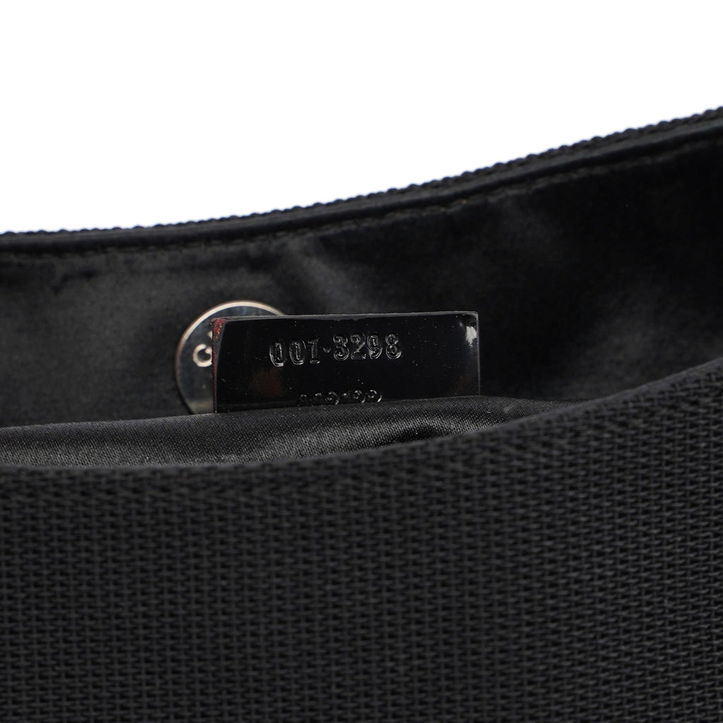 Black Canvas Hobo Shoulder Bag