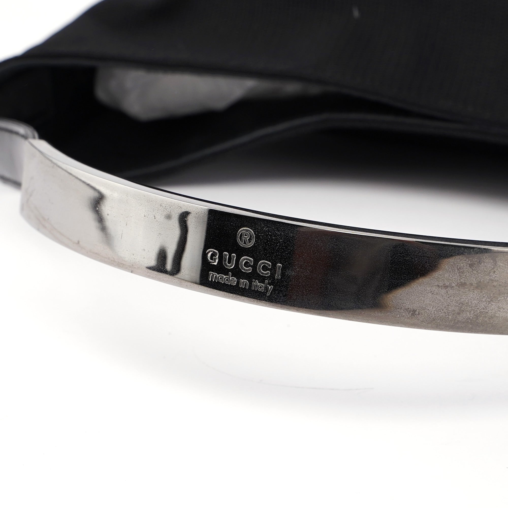 Black Canvas Hobo Shoulder Bag