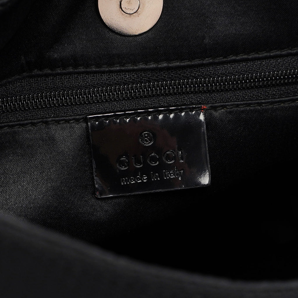 Black Canvas Hobo Shoulder Bag
