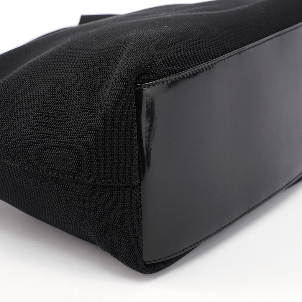 Black Canvas Hobo Shoulder Bag