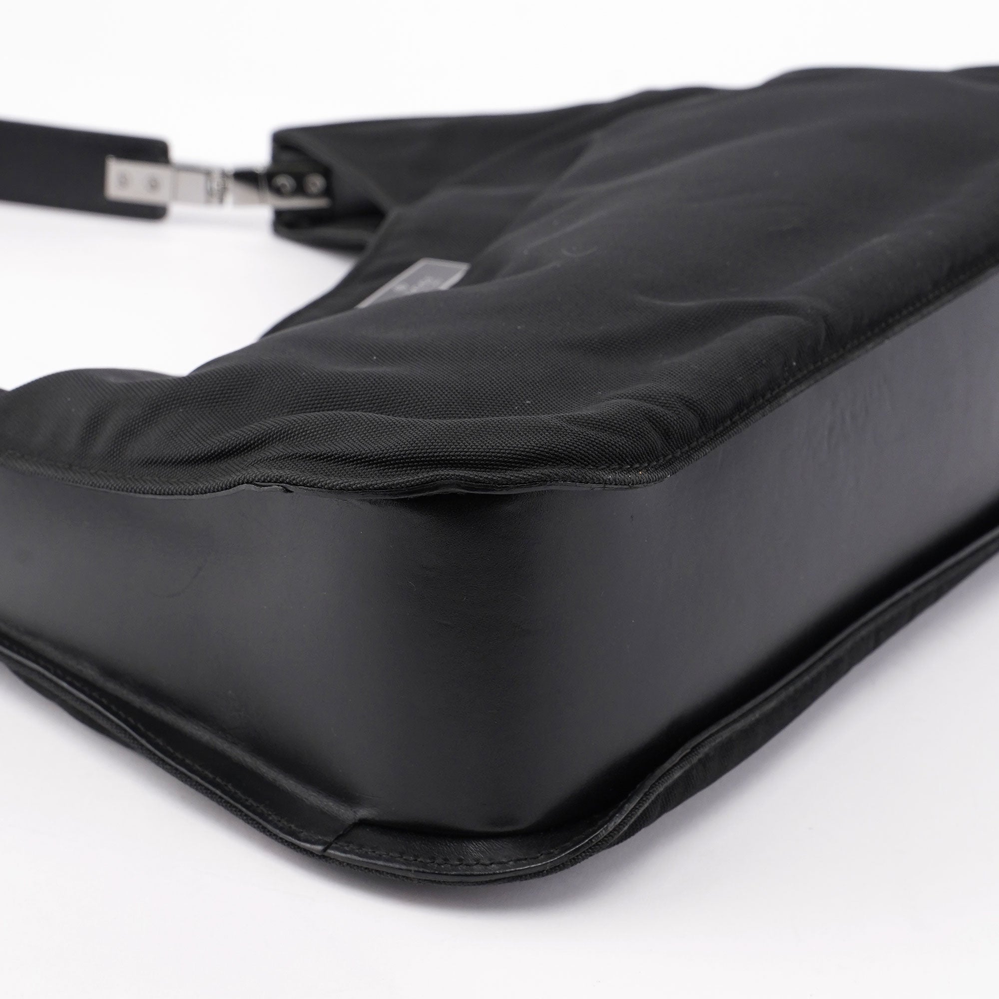 Black Canvas Hobo Shoulder Bag