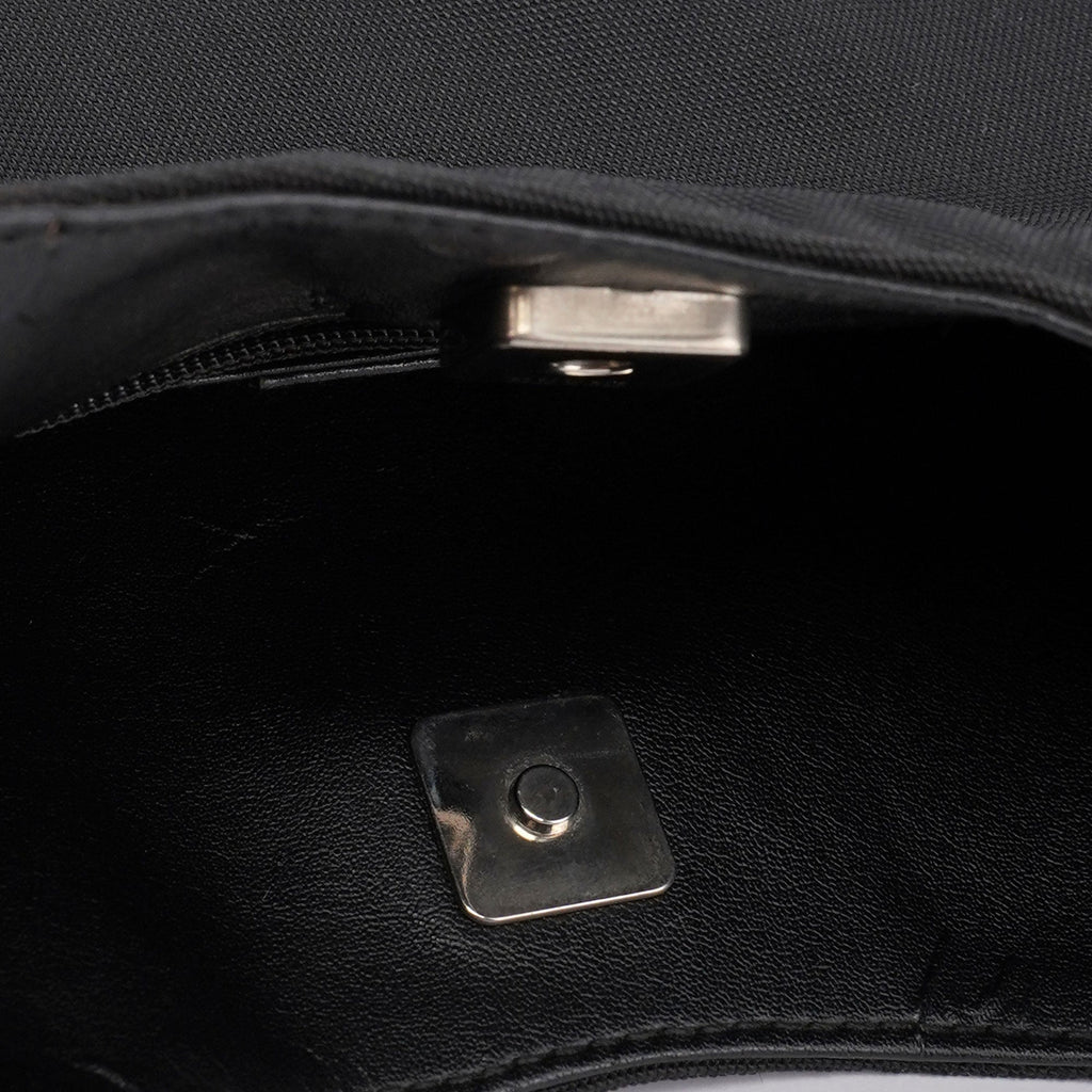 Black Canvas Hobo Shoulder Bag