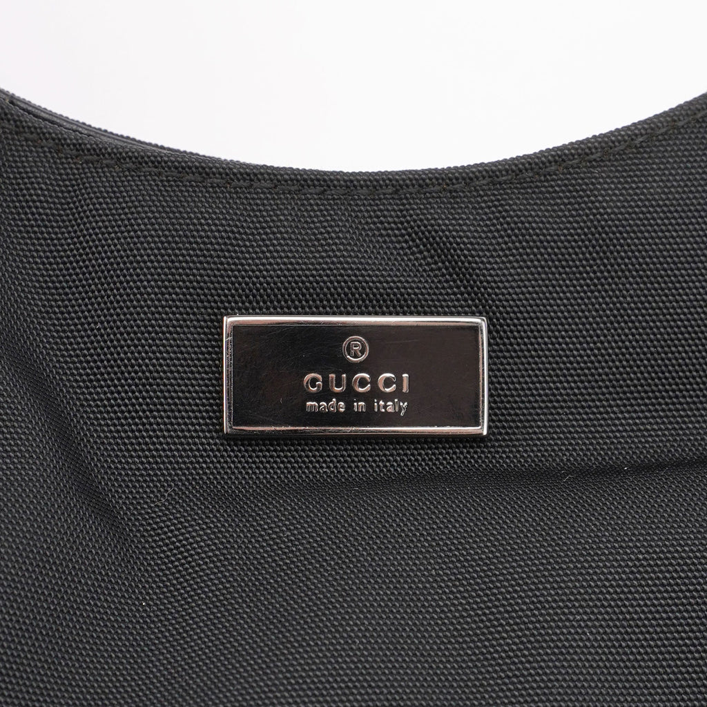 Black Canvas Hobo Shoulder Bag