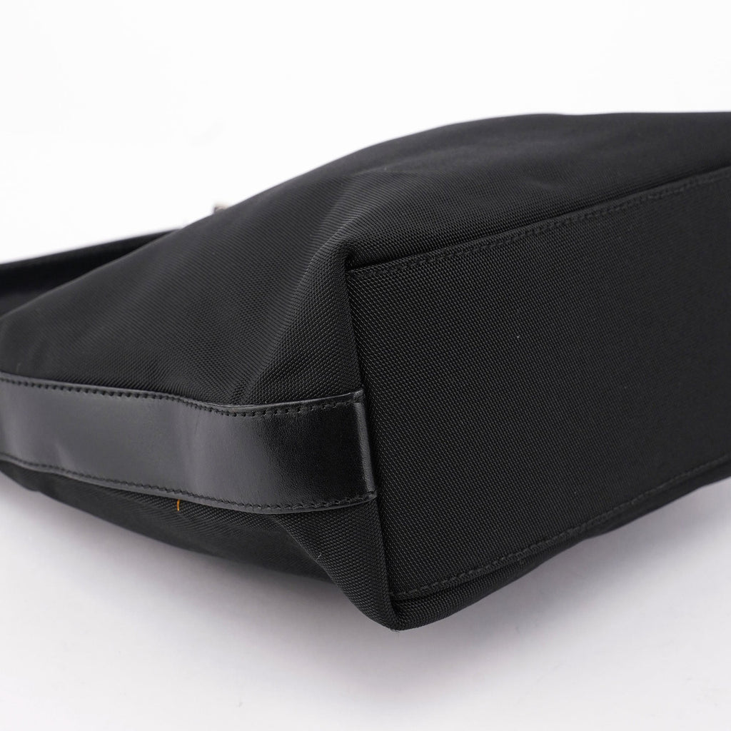 Black Canvas Hobo Shoulder Bag
