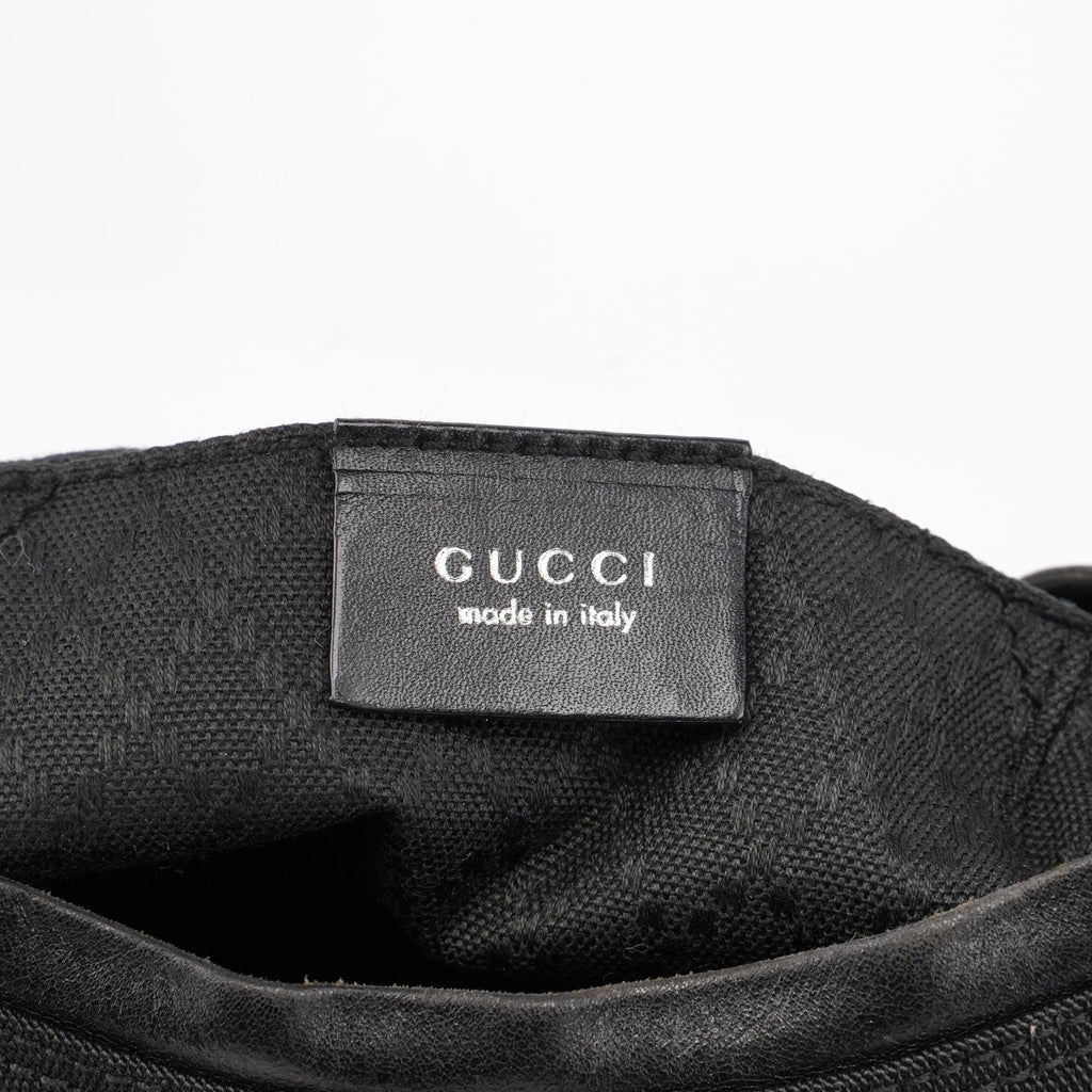 Black Canvas Hobo Shoulder Bag
