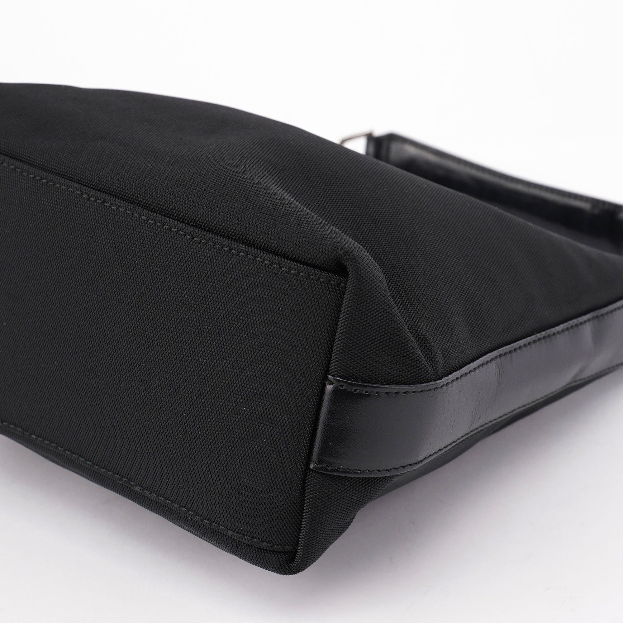 Black Canvas Hobo Shoulder Bag