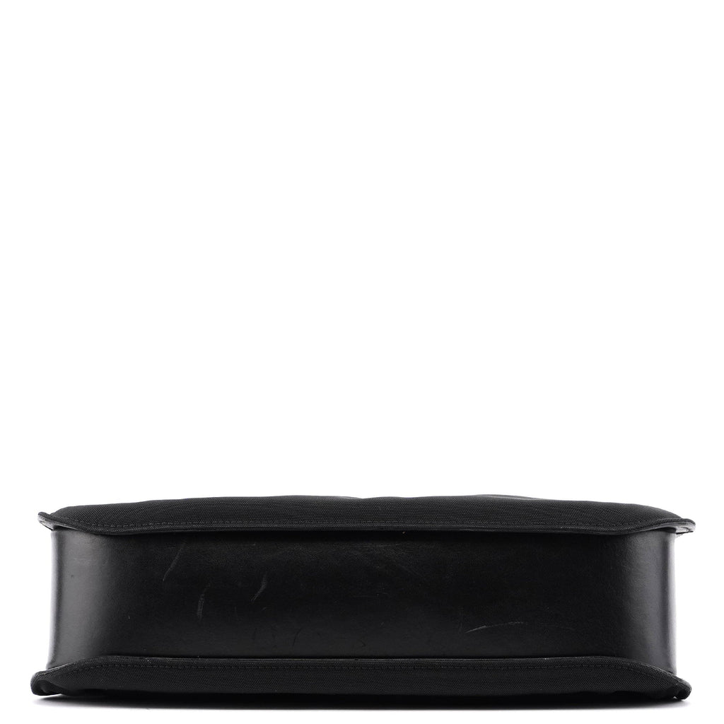 Black Canvas Hobo Shoulder Bag